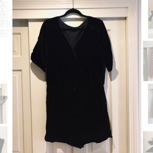 Loft Black Velvet romper